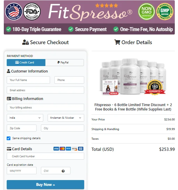 Fitspresso Order Page